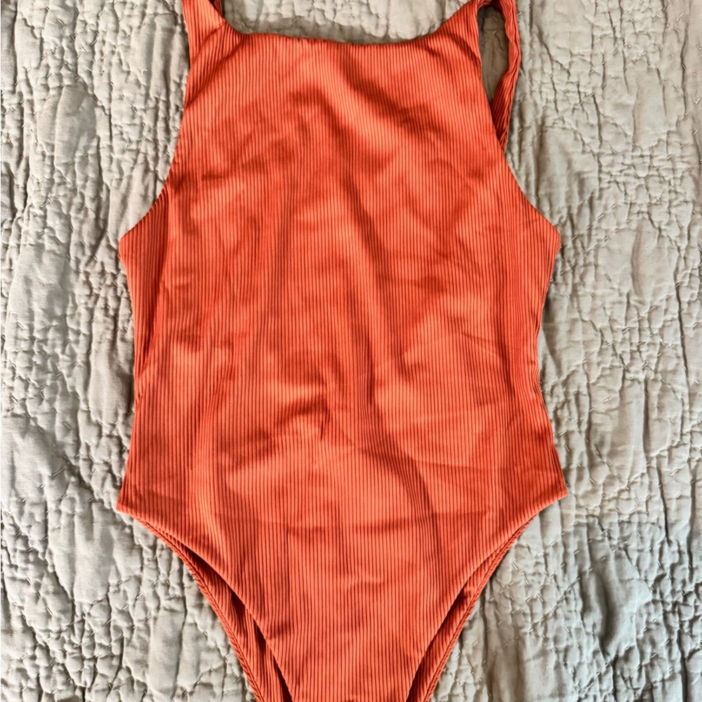 Orange Ribbed Top - Picture 3 of 3